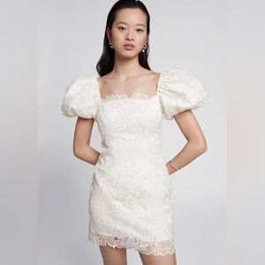 & Other Stories Bubble Sleeve Organza Mini Dress
